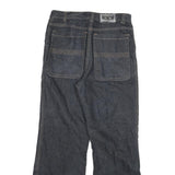 YUANBANG Womens Classic Blue Denim Jeans W30 L27 Wide Leg Cotton Blend Zip