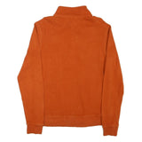 TOMMY HILFIGER Mens Orange Plain Pullover Button Neck Cotton Blend Jumper M