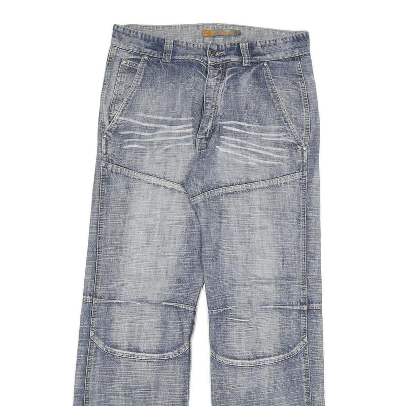 COOKERS Mens Relaxed Blue Denim Light W34 L33 Button Closure Casual Jeans