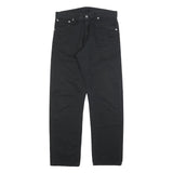 LEVI'S Mens Cotton Blend Black Regular Straight Trousers W33 L32 Casual Zip