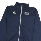 ADIDAS Mens Navy L Basketball Track Jacket L Polyester Zip Climalite Casual