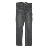 LEVI'S Boys Slim Black Denim Jeans W29 L30 Zip Cotton Blend