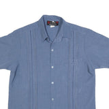 D'MEJIA Mens Blue Polyester Short Sleeve Shirt M Lightweight Casual Summer