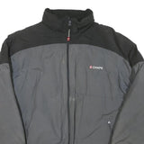 CHAPS Mens Grey & Black Jacket L Cotton Blend Classic Zip Outdoor Warm