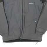 CHAPS Mens Grey & Black Jacket L Cotton Blend Classic Zip Outdoor Warm