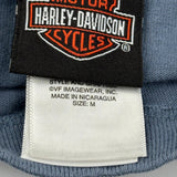 Harley Davidson Graphic T-Shirt - Medium Blue Cotton
