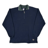 Russell Athletic Collared Sweatshirt - XL Navy Cotton