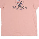 NAUTICA Mens Pink Cotton Graphic T-Shirt XL Short Sleeve Crew Neck Casual