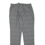 MASSIMO DUTTI Mens Linen Blend Grey Slim Straight Trousers W32 L31 Smart Fashion