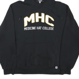 RUSSELL ATHLETIC Mens Black MHC Medicine Hat College Pullover Hoodie M