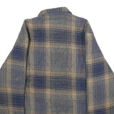 OCEAN COAST Mens Blue & Brown Cotton Blend Button Jacket S Plaid Casual Shirt
