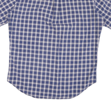 NAUTICA Mens Blue & White Check Shirt M Cotton Blend Casual Short Sleeve