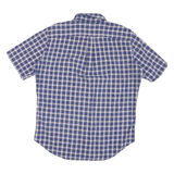 NAUTICA Mens Blue & White Check Shirt M Cotton Blend Casual Short Sleeve