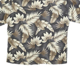 CAMPIA Mens Black & Beige Floral Rayon Shirt XL Summer Vacation Casual