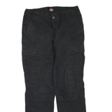 DICKIES Mens Black Regular Straight Denim W34 L30 Cargo Workwear Zip Pocket