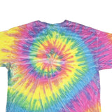 GILDAN Mens Multi Tie Dye T-Shirt S Short Sleeve Crew Neck Colourful Spiral