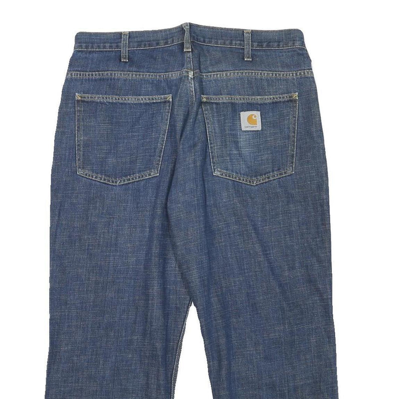 CARHARTT Mens Jeans Blue Relaxed Straight Denim Medium W34 L25 Workwear Casual