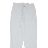 MAC Womens Cotton Blend White Pinstripe Relaxed Straight Trousers W28 L30