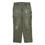 Carhartt Double Knee Carpenter Pants - 33W 32L Green Cotton