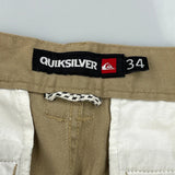 Quiksilver Chino Shorts - 34W 10L Khaki Cotton