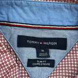 Tommy Hilfiger Slim Fit Short Sleeve Shirt - Medium Red Cotton