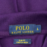 Polo By Ralph Lauren Slim Fit Polo Shirt - Large Purple Cotton