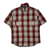 Woolrich Checked Short Sleeve Shirt - Medium Red Cotton