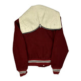 Made In USA Lm Logo Delong College Varsity Jacket - Large Cream Wool