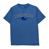 Milwaukee Brewers Majestic Graphic T-Shirt - Large Blue Cotton
