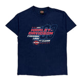 Freedom Loud And Clear Harley Davidson Graphic T-Shirt - Small Blue Cotton