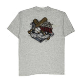 Baseball Oneita Graphic T-Shirt - XL Grey Cotton