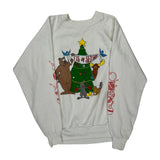 Fruit Of The Loom Christmas Sweatshirt - Large White Cotton