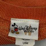 Walt Disney World Disney Graphic Sweatshirt - Large Orange Cotton
