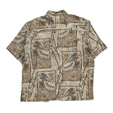 Puritan Floral Hawaiian Shirt - Large Brown Viscose