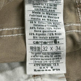 Carhartt Double Knee Carpenter Pants - 32W 34L Khaki Cotton