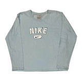 Nike Long Sleeve T-Shirt - Large Blue Cotton