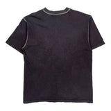Contrast Stitch Harley Davidson Henley T-Shirt - Medium Black Cotton