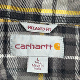 Carhartt Checked Flannel Shirt - Large Black Cotton