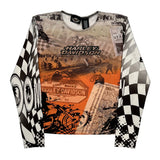 Harley Davidson Comic Aop Long Sleeve T-Shirt - XL Multicoloured Polyester