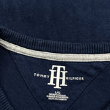 Tommy Hilfiger Spellout Long Sleeve T-Shirt - Large Blue Cotton