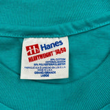 Castle And Knight Drawing Hanes Single Stitch T-Shirt - Large Green Cotton Blend