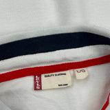 Levis Striped Polo Shirt - Large White Cotton