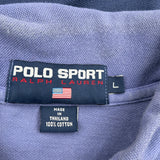 Polo Sport Striped Rugby Shirt - Large Blue Cotton