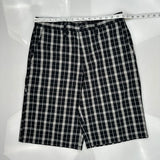 Dickies Checked Carpenter Shorts - 32W 11L Black Cotton