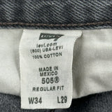 Levis 505 Jeans - 34W 29L Gray Cotton