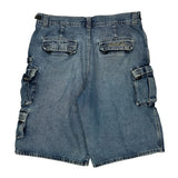 First Down Cargo Shorts - 38W 11L Blue Cotton