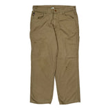 Carhartt Carpenter Trousers - 36W 30L Khaki Cotton Blend