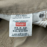 Wrangler Carpenter Trousers - 34W 32L Beige Cotton