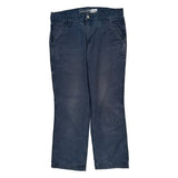 Carhartt Double Knee Carpenter Trousers - 34W 30L Navy Cotton