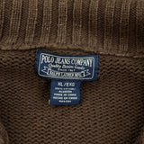 Polo By Ralph Lauren 1/4 Zip - XL Brown Cotton